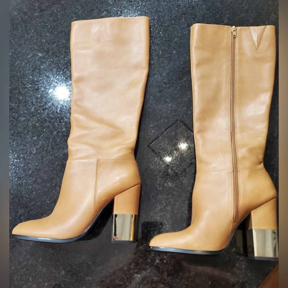 Aldo Tan Leather Knee-High Boots Size 8.5